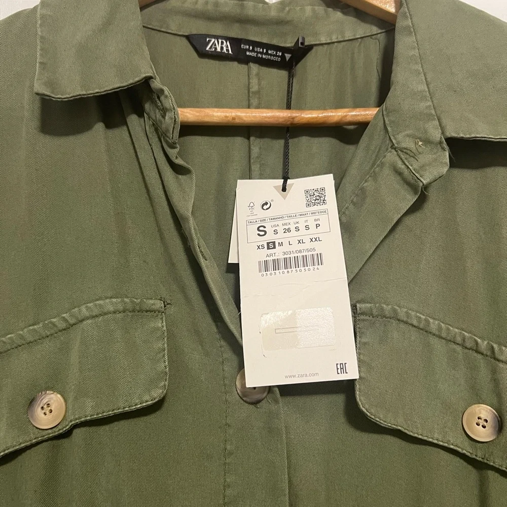 Zara Women’s Cargo Shirt Dress BNWT - Picture 8 of 8